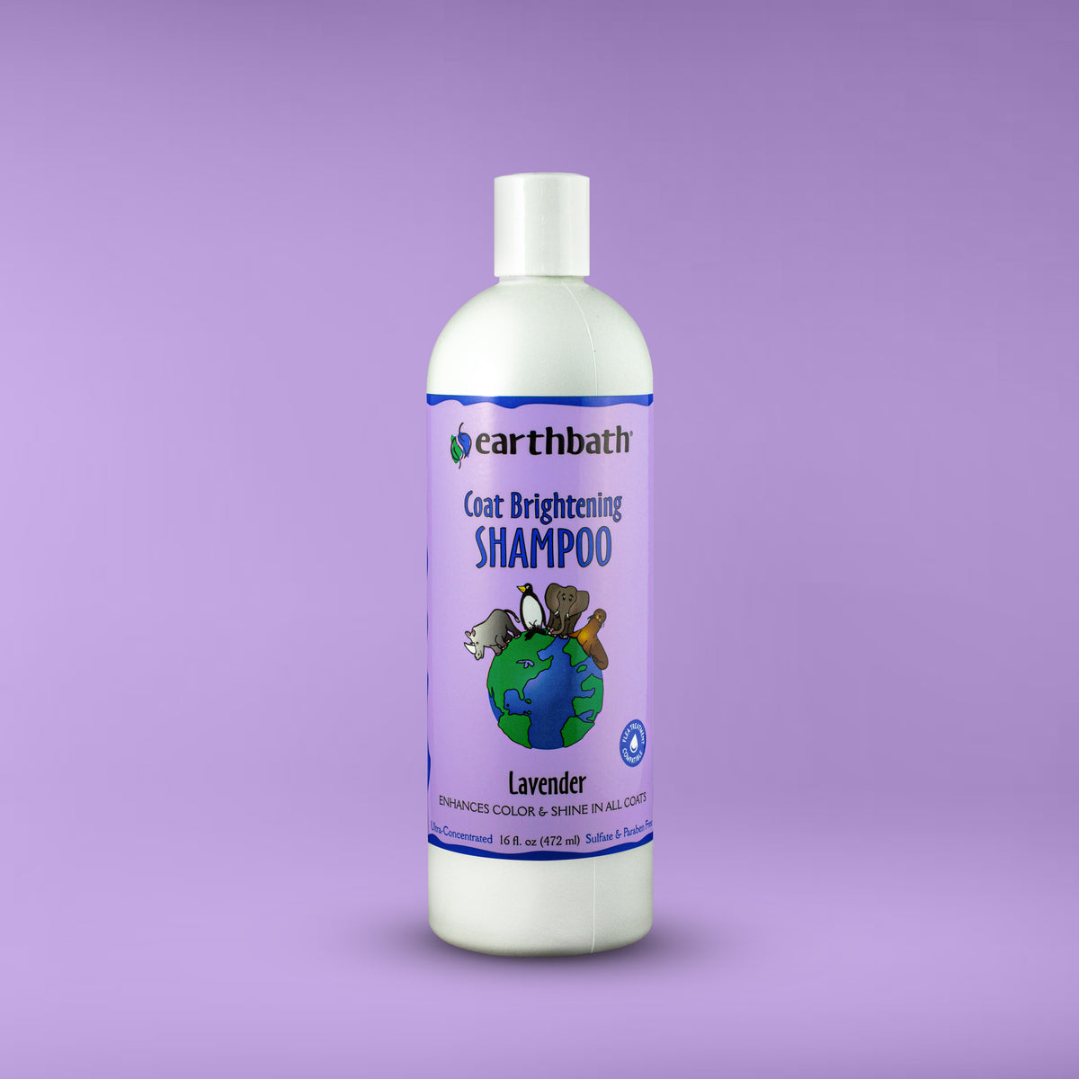 earthbath® Coat Brightening Shampoo, Lavender, Enhances Color & Shine in All Coats, Made in USA, 16 oz
