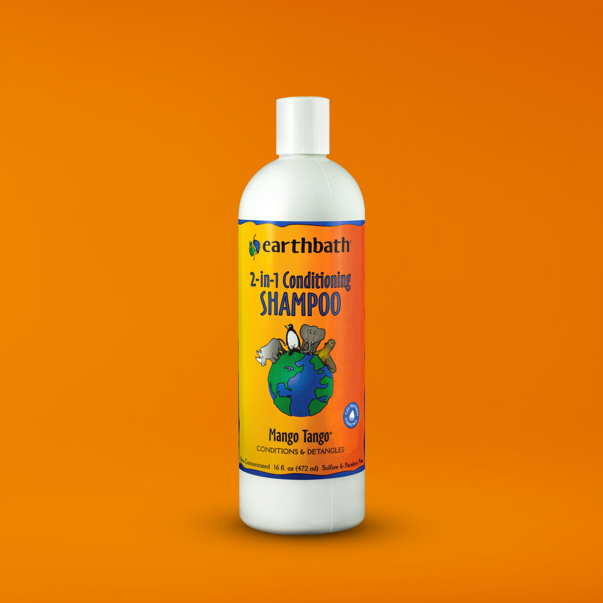 earthbath® 2-in-1 Conditioning Shampoo, Mango Tango®, Conditions & Detangles, Made in USA, 16 oz