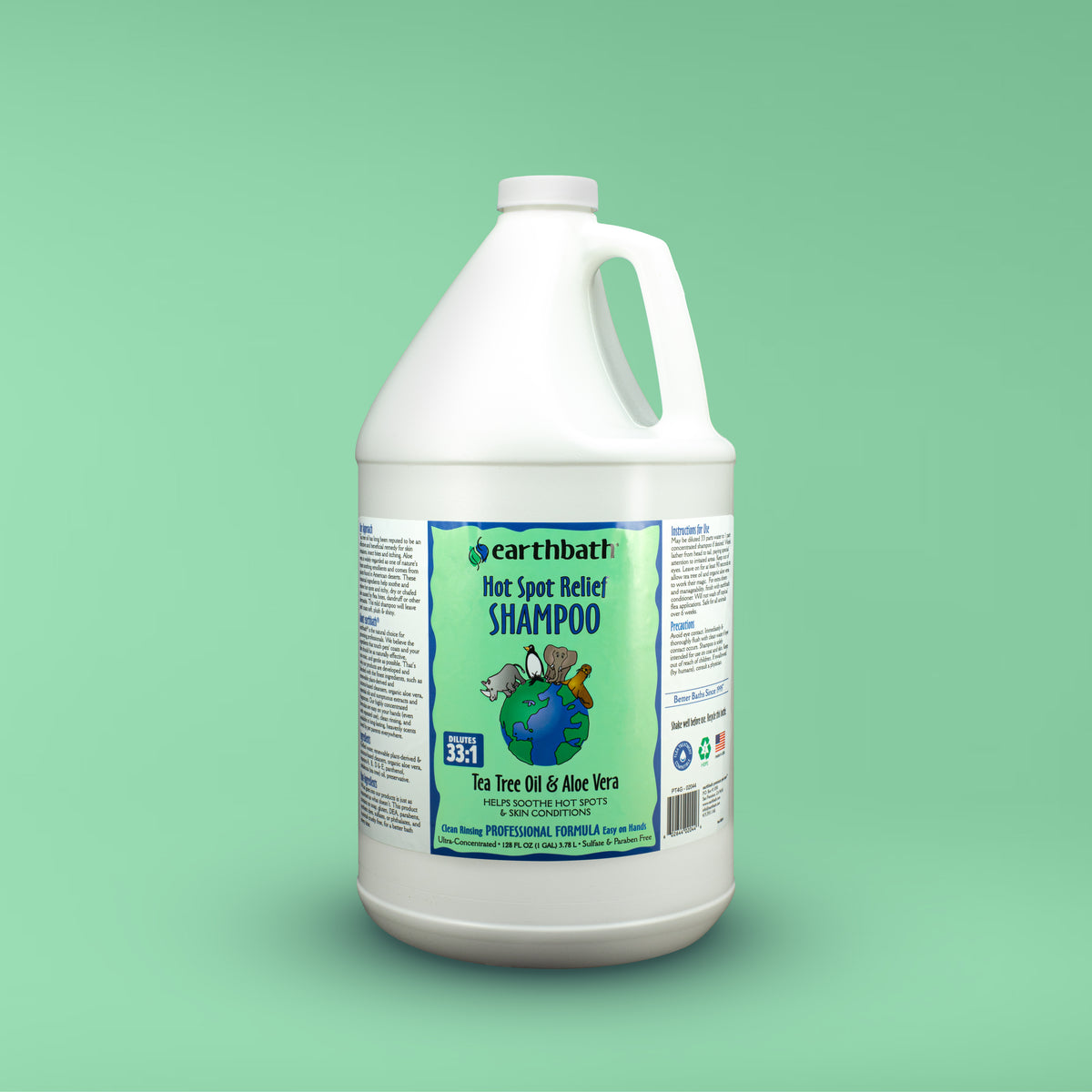 earthbath® Hot Spot Relief Shampoo, Tea Tree Oil & Aloe Vera, Helps Soothe Hot Spots & Skin Conditions, Made in USA, 128 oz