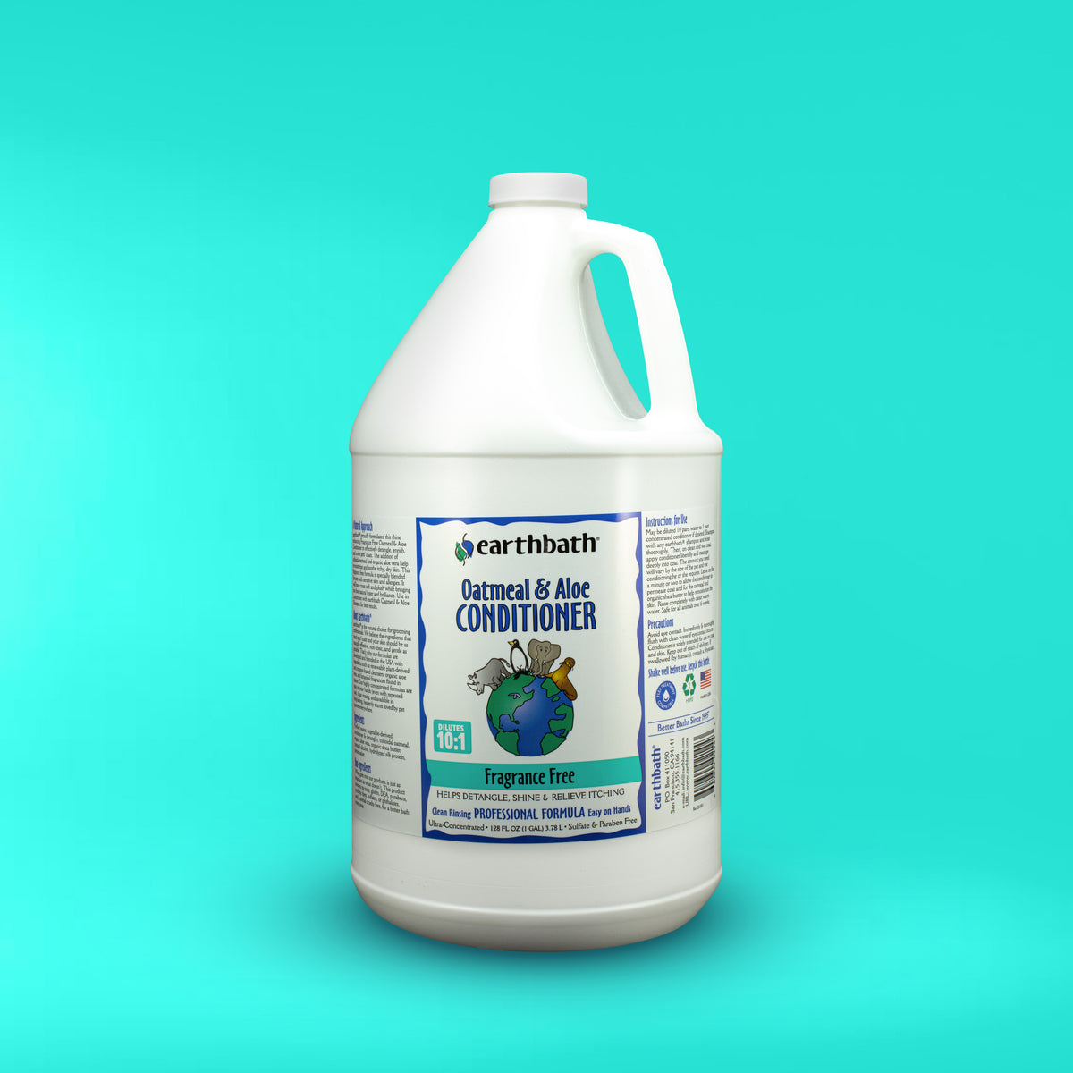 earthbath® Oatmeal & Aloe Conditioner, Fragrance Free, Helps Relieve Itchy Dry Skin, Made in USA, 128 oz