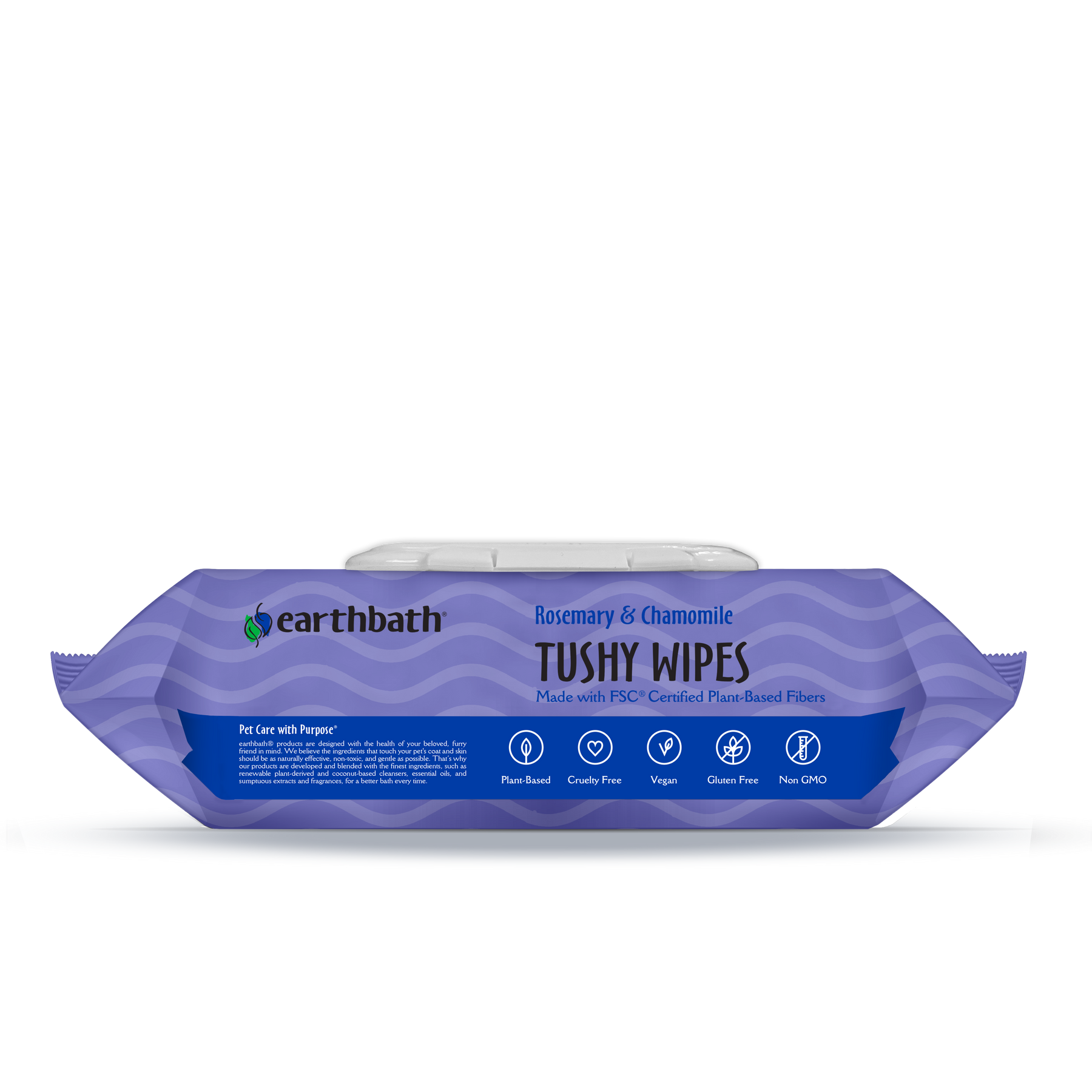 Tushy Wipes with rosemary and chamomile lying down