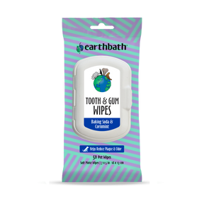 Package of earthbath Tooth & Gum Wipes with 50 pet wipes