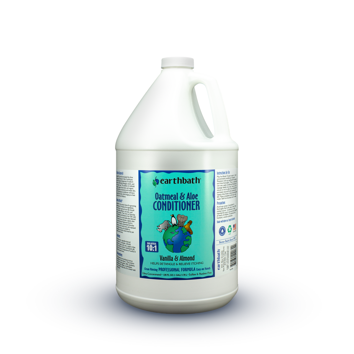 earthbath® Oatmeal & Aloe Conditioner, Vanilla & Almond, Helps Relieve Itchy Dry Skin, Made in USA, 128 oz